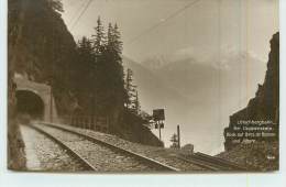 CHEMIN DE FER SUISSES  - Lötschbergenbahn Bei Goppenstein, Blick Auf Becs De Bosson Und Jllhorn. - Ouvrages D'Art