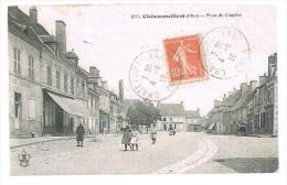 CPA : CHATEAUMEILLANT (CHER) -PLACE DU CHAPITRE - ANIMEE - A CIRCULE - 1916 - - Châteaumeillant