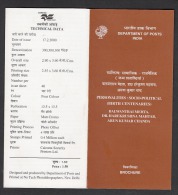 INDIA, 2000,  Personality Series, Birth Centenaries Of  Socio Political Personalities, Folder - Lettres & Documents