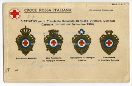 CARTOLINA CROCE ROSSA ITALIANA DISTINTIVI EDIZIONE COMITATO POSTELEGRAFONICO - Croce Rossa