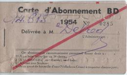 Carte D'Abonnement / Etablissement Thermal / ROYAT/Puy-de-Dôme/ 1954   VP614 - Ohne Zuordnung