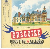 Biscotte   GREGOIRE   - Le Château De SERRANT ( 49 )  -  Surimpression De La Ligne Et Déplacée Au -dessus - Biscottes