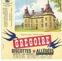 Biscotte   GREGOIRE   - Le Château De  KEROUZERE   ( 29 )  -  Surimpression De La Ligne Et Déplacée Au -dessus - Zwieback