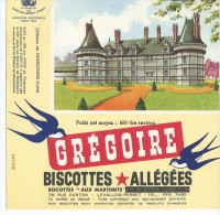 Biscotte   GREGOIRE   - Le Château De  VILLEGONGIS   ( 37 )  -  Surimpression De La Ligne Et Déplacée Au -dessus - Biscottes