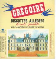 Biscotte   GREGOIRE   -  No 14  Château De FONTAINEBLEAU   ( 77)     -              Ft = 19 Cm  X  17.5 Cm - Biscottes