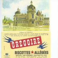 Biscotte GREGOIRE   -  Château De CHANTILLY     Ft = 16 Cm  X  13.5 Cm - Bizcochos