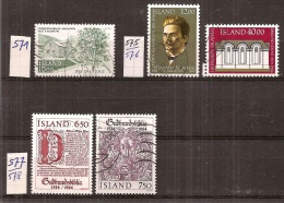 IJsland     Y/T    571  +  575 / 576   + 577 / 578      (O) - Unused Stamps