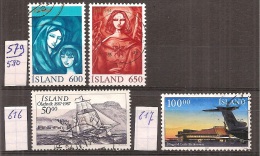 IJsland     Y/T    579 / 580 + 616 + 617      (O) - Unused Stamps