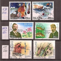 IJsland     Y/T    648 / 649  +  663 / 664  +  681 / 682     (O) - Unused Stamps