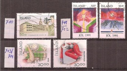 IJsland     Y/T     710  Tot  714     (O) - Unused Stamps