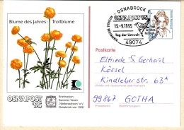 Privatganzsache BRD Osnabrück Trollblume Nachtigall Tag Der Umwelt (Rückseite Beschrieben) - Werbestempel