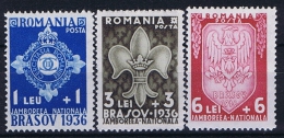 Romenia: 1936, Mi Nr 516 - 518, MNH/** - Unused Stamps