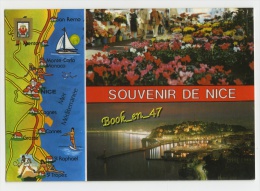 {62757} Souvenir De Nice , Carte Et Multivues - Cartes Géographiques