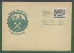 POLAND 1954 SCARCE STALINOGROD YOUTH PHILATELIC EXPO COMM CANCEL ON COMM COVER MINING COAL Miners Minerals - Briefe U. Dokumente