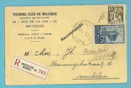 337+389 Op Drukwerk Aangetekend Met Stempel BRUXELLES , Met Hoofding "TOURING CLUB DE BELGIQUE" - 1932 Cérès Et Mercure