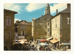 Cp, 87, Saint-Léonard, Place De La République, Tour Ronde - Saint Leonard De Noblat