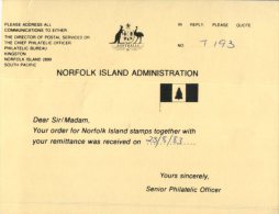 (351) Australia - NSW - Norfolk Island Post Office Receipt Postal Postcard - Norfolk Island