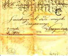 POLAND 1873 TARNOW To NOWY SACZ Full Letter (NEU SANDEC In Blue) - ...-1860 Prephilately