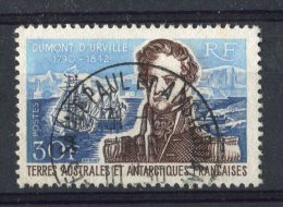 TERRES AUSTRALES ET ANTARCTIQUES FRANCAISES -  DUMONT D'URVILLE N° 25 Oblitéré De 1968 - Scan Verso - Tirage 30 000 Ex. - Usados