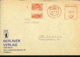 Ganzsache Berliner Verlag 24.3.1980 Freie Welt Wer Sie Bär 1056 Berlin - Cartes Postales - Oblitérées