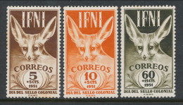 Ifni 1951, Edifil # 76-78. Dia Del Sello. MH (*) - Ifni