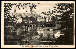 ALTE POSTKARTE PRÜM IN DER EIFEL BISCHÖFLICHES KONVIKT UND WINTERSCHULE Bei Bitburg Pruem Schule School Cpa Postcard AK - Pruem