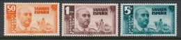 Spanish Sahara 1951, Edifil # 88-90. Visita Del General Franco, MH (*) - Sahara Español