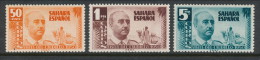 Spanish Sahara 1951, Edifil # 88-90. Visita Del General Franco, MH (*) - Sahara Español