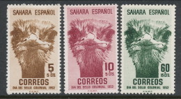 Spanish Sahara 1952, Edifil # 98-100. Dia Del Sello, MH (*) - Sahara Spagnolo