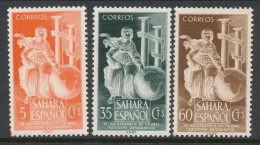 Spanish Sahara 1953, Edifil # 101-103. Dia Del Sello, MNH (**) - Sahara Spagnolo