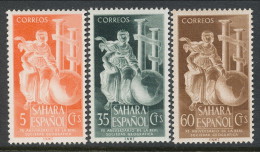 Spanish Sahara 1953, Edifil # 101-103. Dia Del Sello, NO CANCELLATION, NO GUM - Sahara Español