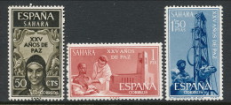 Spanish Sahara 1965, Edifil # 239-241 XXV Years Of Peace, MH (*) - Spanische Sahara