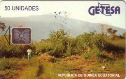 GUINEE EQUATORIALE PAYSAGE LANDSCAPE 50U SC5 9N° ROUGES RED UT - Guinea Ecuatorial