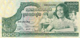 BILLET #  CAMBODGE #  REPUBLIQUE KHMER # KAMPUCHEA # PICK 17 # 1000  RIELS  #  1973 - Cambodia