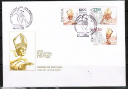 PORTUGAL  Scott # 1539-41 On 1982 Papal Visit Cover (13/5/82) (OS-422) - Lettres & Documents