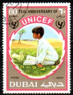 DUBAI 1971 25th Anniv Of UNICEF - 60d Boy In Meadow  FU - Dubai