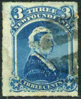 Newfoundland #39 Used 3c Rouletted Victoria From 1877 - 1865-1902