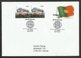 Portugal 2010 Drapeau Blason Du Portugal Lettre Voyagé Cachet Commemoratif Portugal Flag Coat Of Arms Postal Used Cover - Postal Logo & Postmarks