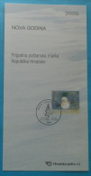 NOVA GODINA 2009. - Croatia Post Postage Stamp Prospectus * New Year Nouvelles Années Neues Jahr Nuovi Anni Snowman - New Year