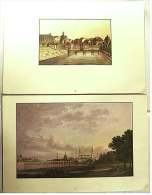 2 X Nachdruck Von Kolorierten Radierungen  -  Dresden Von Westen + Zwingergraben  -  Um 1770 / 1790  -  Ca. 41 X 28 Cm - Waterverf