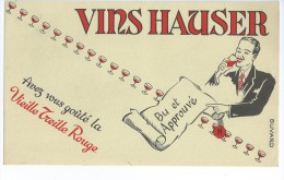 Vins      "   HAUSER   "            Ft  =  12.5  Cm  X  21 Cm - Alimentaire