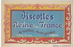 Biscottes   " REINE  De  FRANCE  "   Amiens          Ft  =  13.5 Cm  X  21 Cm - Licores & Cervezas