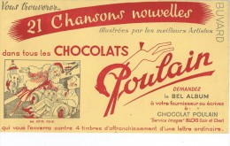 Chocolats   POULAIN   21 Chansons Nouvelles   "  Ma Petite Folie  "   FOND  JAUNE   -   Ft  =  21.5 Cm X 14 Cm - Cacao
