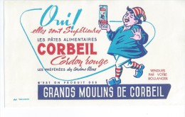 BUVARD   -     "  CORBEIL  "  Cordon Rouge          -   Ft  =  21 Cm X 12.5 Cm - Alimentaire