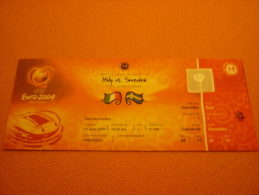 Italy-Sweden Euro 2004 Football Match Ticket Stub 18/06/2004 - Eintrittskarten