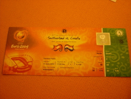 Switzerland-Croatia Euro 2004 Football Match Ticket Stub 13/06/2004 (Croatian Related) - Eintrittskarten