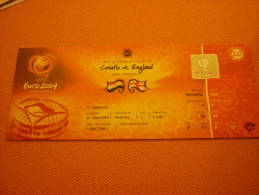 Croatia-England Euro 2004 Football Match Ticket Stub 21/06/2004 (Croatian Related) - Eintrittskarten
