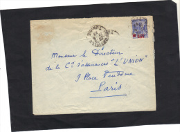 TUNISIE - Timbre Surchargé Sur Lettre Cachet  FERRYVILLE - 1938 - Briefe U. Dokumente