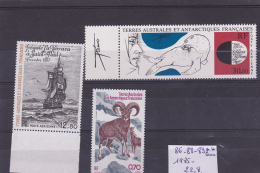 ANTARTIQUE TAAF NEUF LUXE N R 86-88-89** 1985 COTE 22.8€ - Unused Stamps