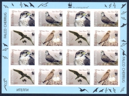 Kyrgyzstan 2009 W.W.F. Birds Of Prey. Falco Cherrug. M/S IMPERFORATED** - Kirgisistan